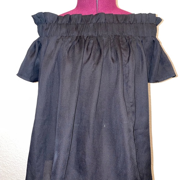 Black Silk Strapless Top - Picture 2 of 4